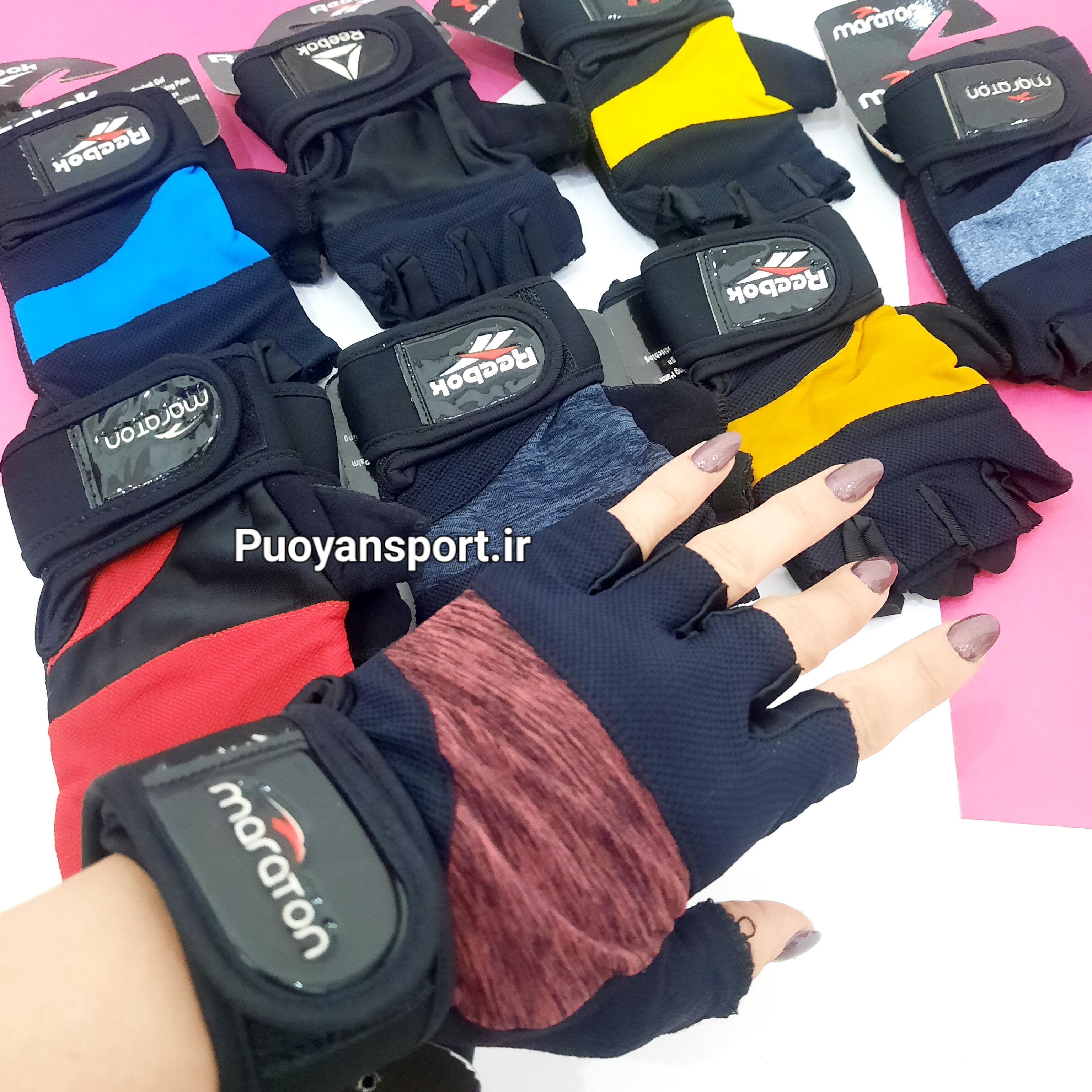 دستکش بدنسازی زنانه پاکستانی مچ بند دار